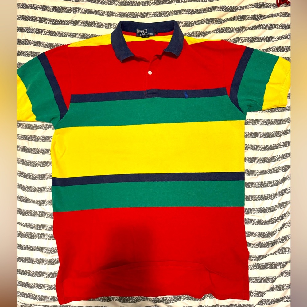 VINTAGE 90s POLO RALPH LAUREN SHIRT CLASSIC RUGBY BEAR SKI RRL